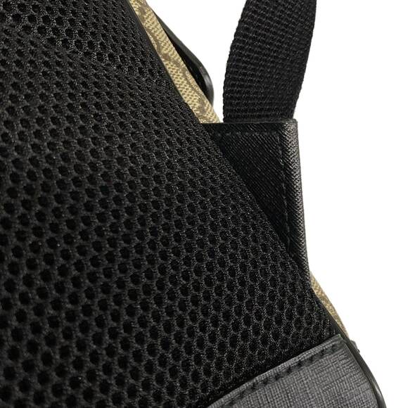 Gucci GG Supreme Backpack 406370 Beige Black PVC Leather